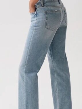 Pistola Denim Women's High Rise Light Blue Straight Leg Denim Jeans  size 27